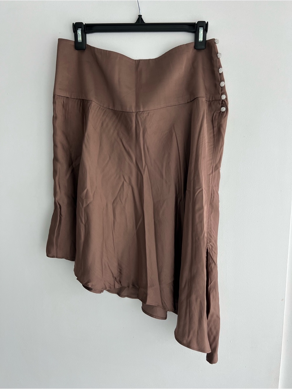 Anthropologie Silk Asymmetrical Women’s Skirt with Side Buttons